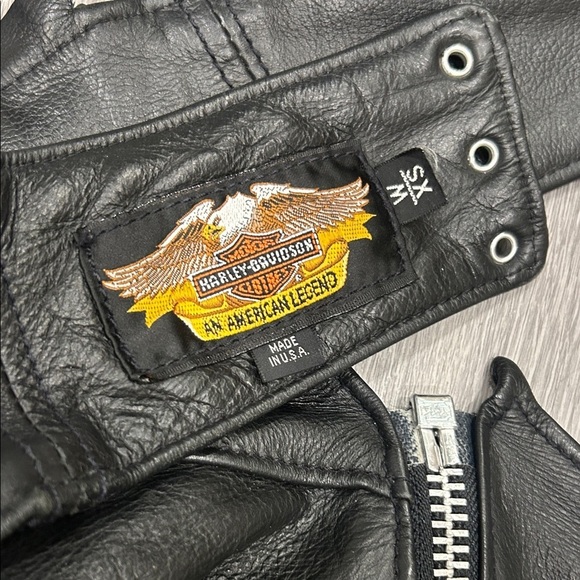Harley Davidson Black Leather Chaps with Zipper Detail XS main image 6